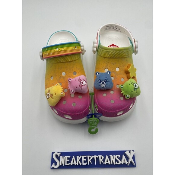 New Care Bears Crush Clog Womens Crocs Multicolor Light Up - Picture 1 of 4